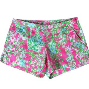 Lilly Pulitzer Adie 3.5” Short Size 2 | Flamingo Pink Southern Charm